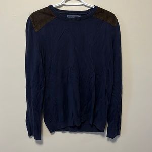 Navy/black topman sweater with brown shoulder pads